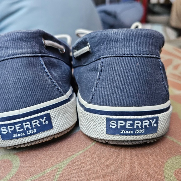 Sperry Halyard 2-Eye Boat Shoes, Men’s 14, EUC, blue canvas - Picture 7 of 13